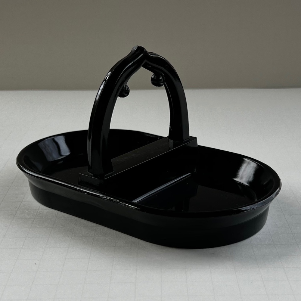 Black Glass Nut/Relish Tray